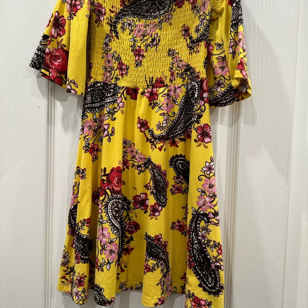 1st Kiss Yellow Floral Kids Dress